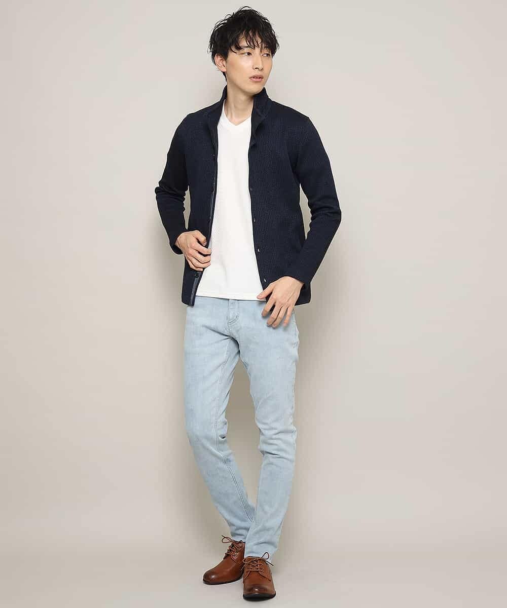 MKCDJ71120 MK MICHEL KLEIN HOMME(MKミッシェルクランオム) 春カーディガン／ラッセルメランジテレコ ネイビー