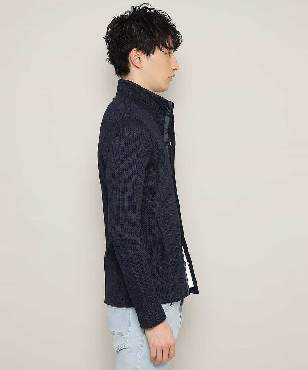 MKCDJ71120 MK MICHEL KLEIN HOMME(MKミッシェルクランオム) 春カーディガン／ラッセルメランジテレコ ネイビー