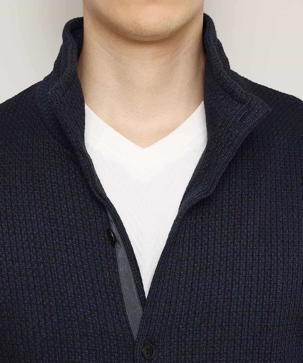 MKCDJ71120 MK MICHEL KLEIN HOMME(MKミッシェルクランオム) 春カーディガン／ラッセルメランジテレコ ネイビー