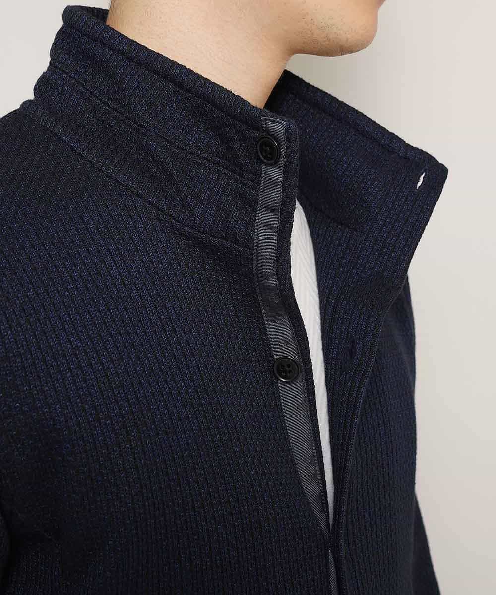 MKCDJ71120 MK MICHEL KLEIN HOMME(MKミッシェルクランオム) 春カーディガン／ラッセルメランジテレコ ネイビー