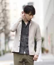 MKCDJ71120 MK MICHEL KLEIN HOMME(MKミッシェルクランオム) 春カーディガン／ラッセルメランジテレコ アイボリー