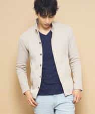 MKCDJ71120 MK MICHEL KLEIN HOMME(MKミッシェルクランオム) 春カーディガン／ラッセルメランジテレコ アイボリー