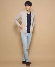 MKCDJ71120 MK MICHEL KLEIN HOMME(MKミッシェルクランオム) 春カーディガン／ラッセルメランジテレコ アイボリー