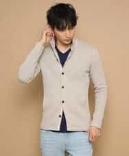 MKCDJ71120 MK MICHEL KLEIN HOMME(MKミッシェルクランオム) 春カーディガン／ラッセルメランジテレコ アイボリー