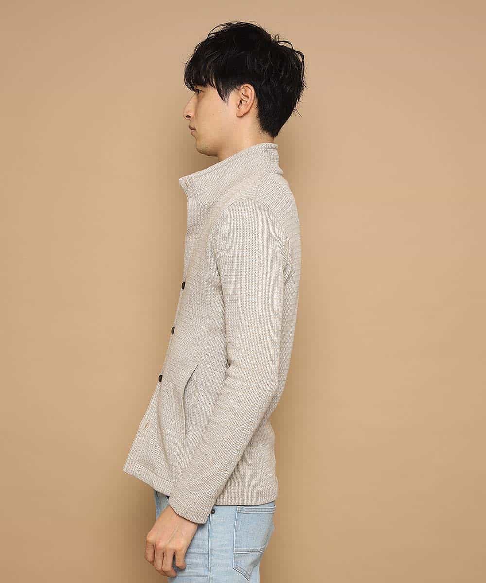 MKCDJ71120 MK MICHEL KLEIN HOMME(MKミッシェルクランオム) 春カーディガン／ラッセルメランジテレコ アイボリー