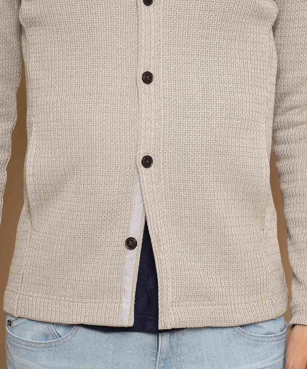 MKCDJ71120 MK MICHEL KLEIN HOMME(MKミッシェルクランオム) 春カーディガン／ラッセルメランジテレコ アイボリー