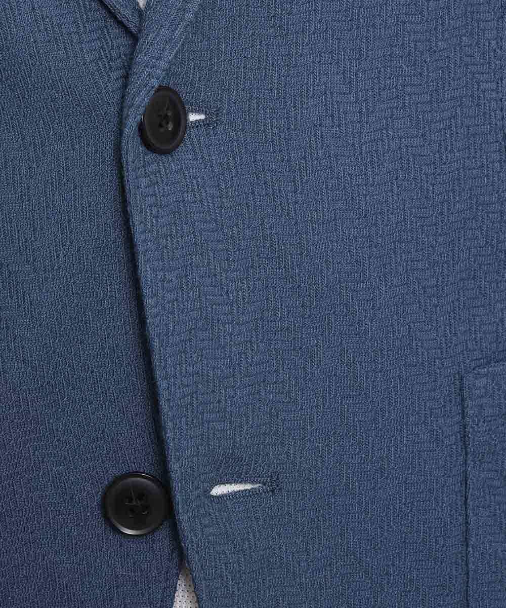 MKCDJ77120 MK MICHEL KLEIN HOMME(MKミッシェルクランオム) カットジャケット／シルへリンボンリンクス ライトブルー