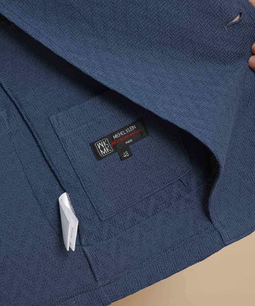 MKCDJ77120 MK MICHEL KLEIN HOMME(MKミッシェルクランオム) カットジャケット／シルへリンボンリンクス ライトブルー