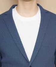 MKCDJ77120 MK MICHEL KLEIN HOMME(MKミッシェルクランオム) カットジャケット／シルへリンボンリンクス ライトブルー
