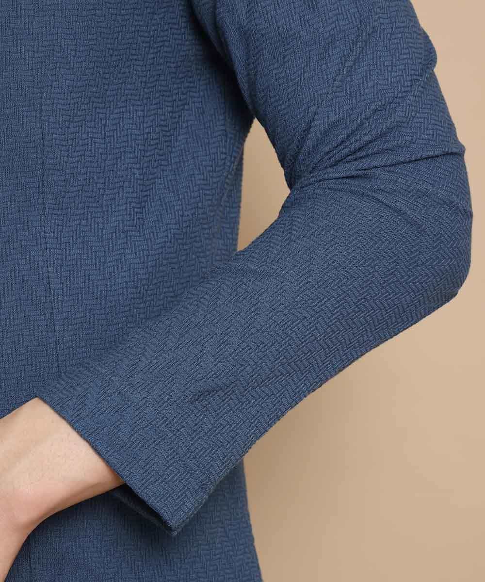 MKCDJ77120 MK MICHEL KLEIN HOMME(MKミッシェルクランオム) カットジャケット／シルへリンボンリンクス ライトブルー