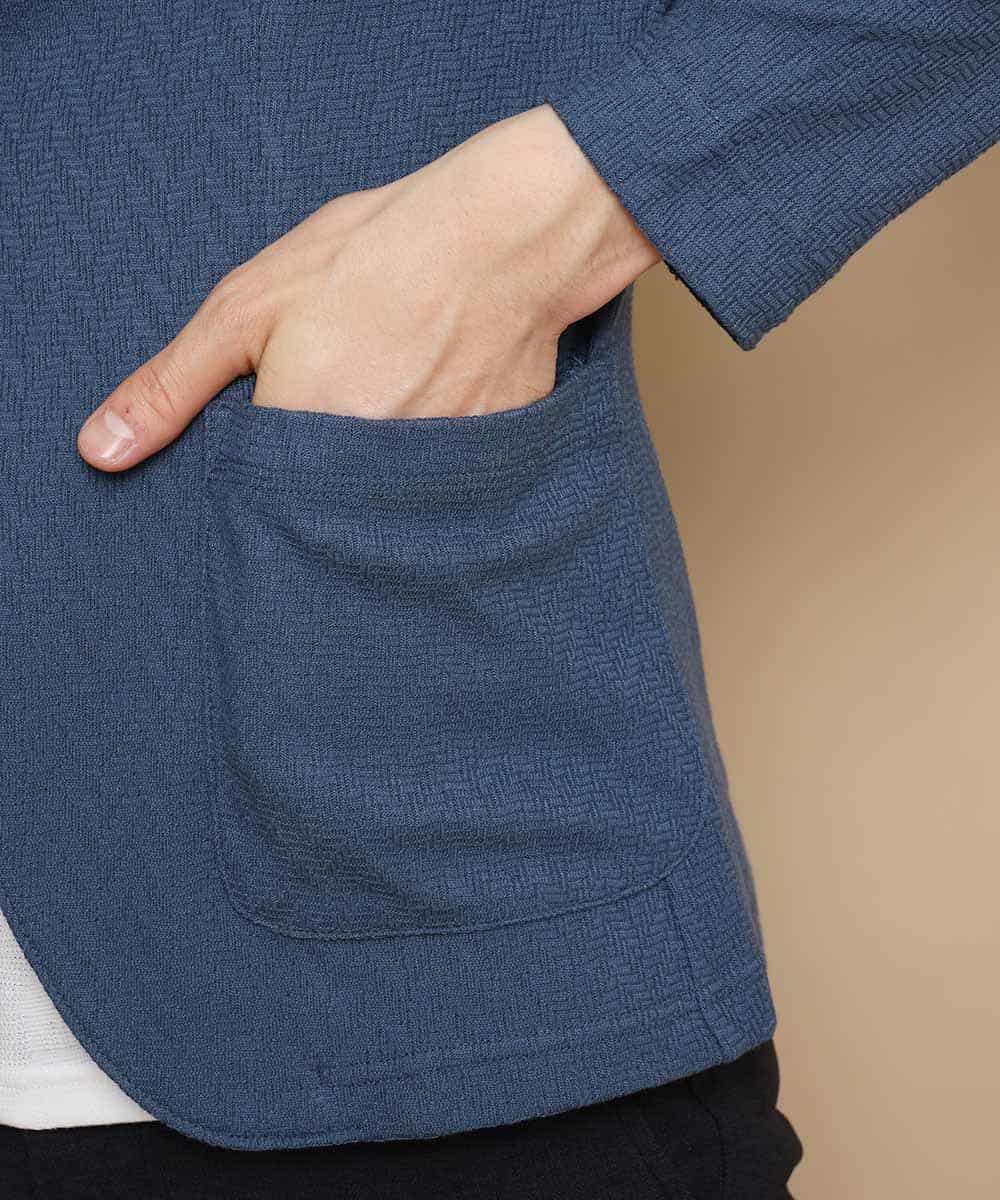 MKCDJ77120 MK MICHEL KLEIN HOMME(MKミッシェルクランオム) カットジャケット／シルへリンボンリンクス ライトブルー