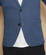 MKCDJ77120 MK MICHEL KLEIN HOMME(MKミッシェルクランオム) カットジャケット／シルへリンボンリンクス ライトブルー
