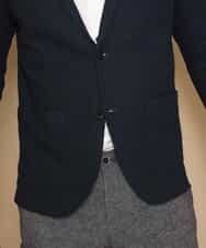 MKCDJ77120 MK MICHEL KLEIN HOMME(MKミッシェルクランオム) カットジャケット／シルへリンボンリンクス ネイビー