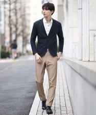 MKCDJ77120 MK MICHEL KLEIN HOMME(MKミッシェルクランオム) カットジャケット／シルへリンボンリンクス ネイビー