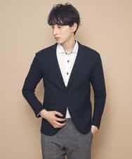 MKCDJ77120 MK MICHEL KLEIN HOMME(MKミッシェルクランオム) カットジャケット／シルへリンボンリンクス ネイビー