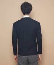 MKCDJ77120 MK MICHEL KLEIN HOMME(MKミッシェルクランオム) カットジャケット／シルへリンボンリンクス ネイビー