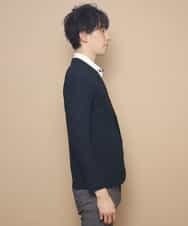 MKCDJ77120 MK MICHEL KLEIN HOMME(MKミッシェルクランオム) カットジャケット／シルへリンボンリンクス ネイビー