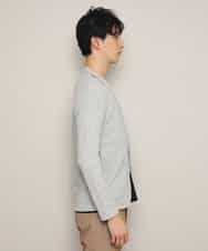 MKCDJ77120 MK MICHEL KLEIN HOMME(MKミッシェルクランオム) カットジャケット／シルへリンボンリンクス ライトグレー