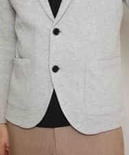 MKCDJ77120 MK MICHEL KLEIN HOMME(MKミッシェルクランオム) カットジャケット／シルへリンボンリンクス ライトグレー