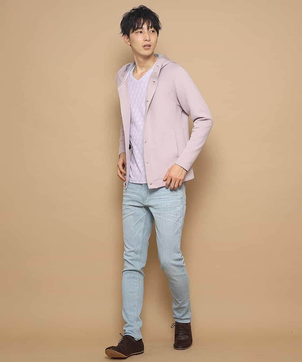 MKCDL02089 MK MICHEL KLEIN HOMME(MKミッシェルクランオム) パーカー／ノビールストレッチ ピンク