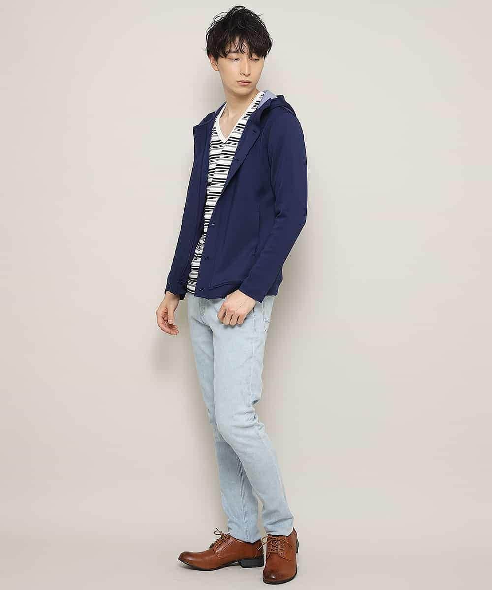 MKCDL02089 MK MICHEL KLEIN HOMME(MKミッシェルクランオム) パーカー／ノビールストレッチ ネイビー