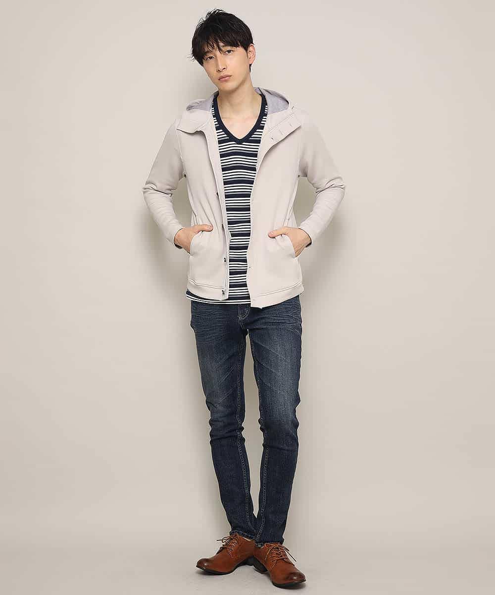 MKCDL02089 MK MICHEL KLEIN HOMME(MKミッシェルクランオム) パーカー／ノビールストレッチ アイボリー