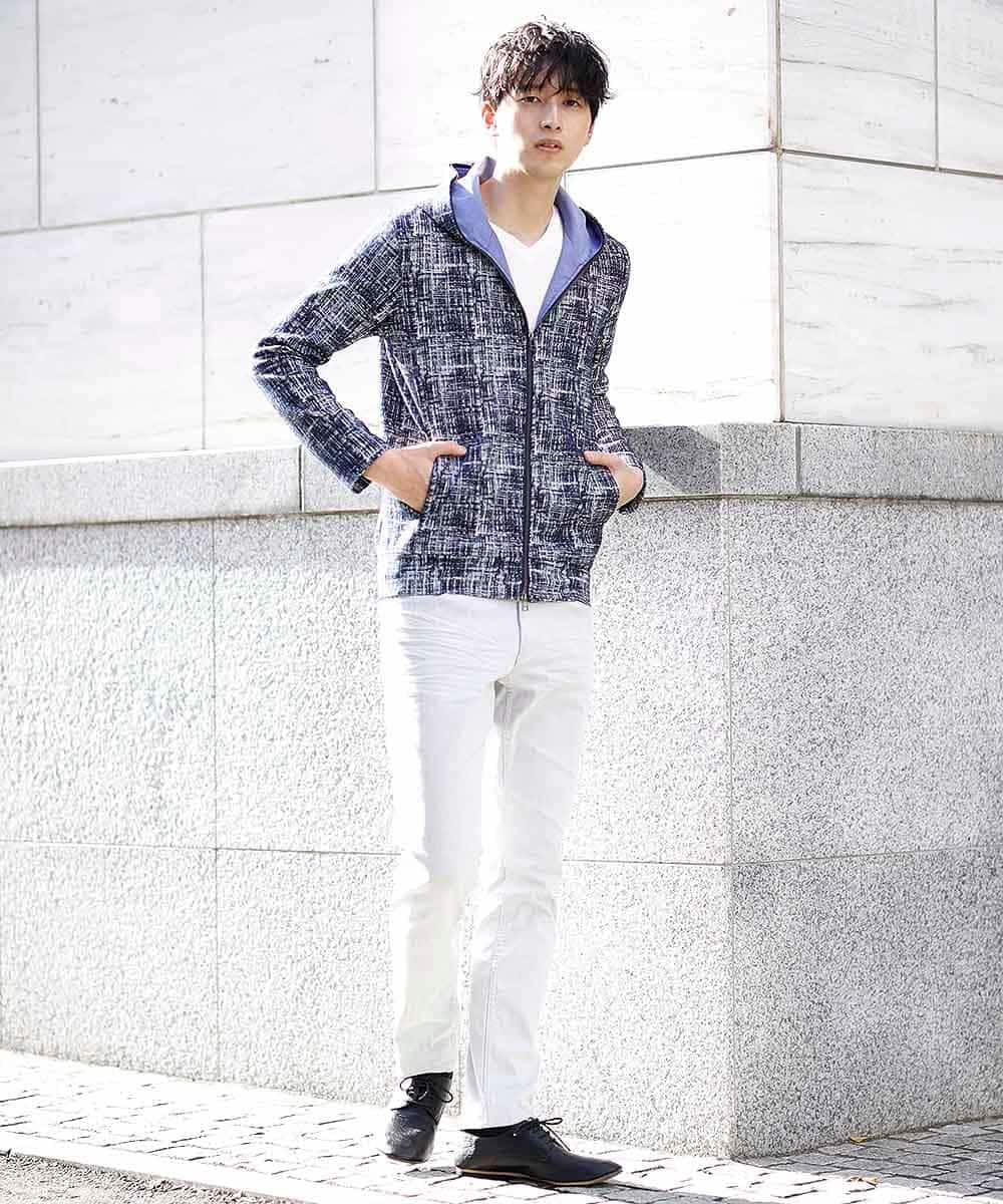 MKCDL73120 MK MICHEL KLEIN HOMME(MKミッシェルクランオム) パーカー／マッシュ ネイビー