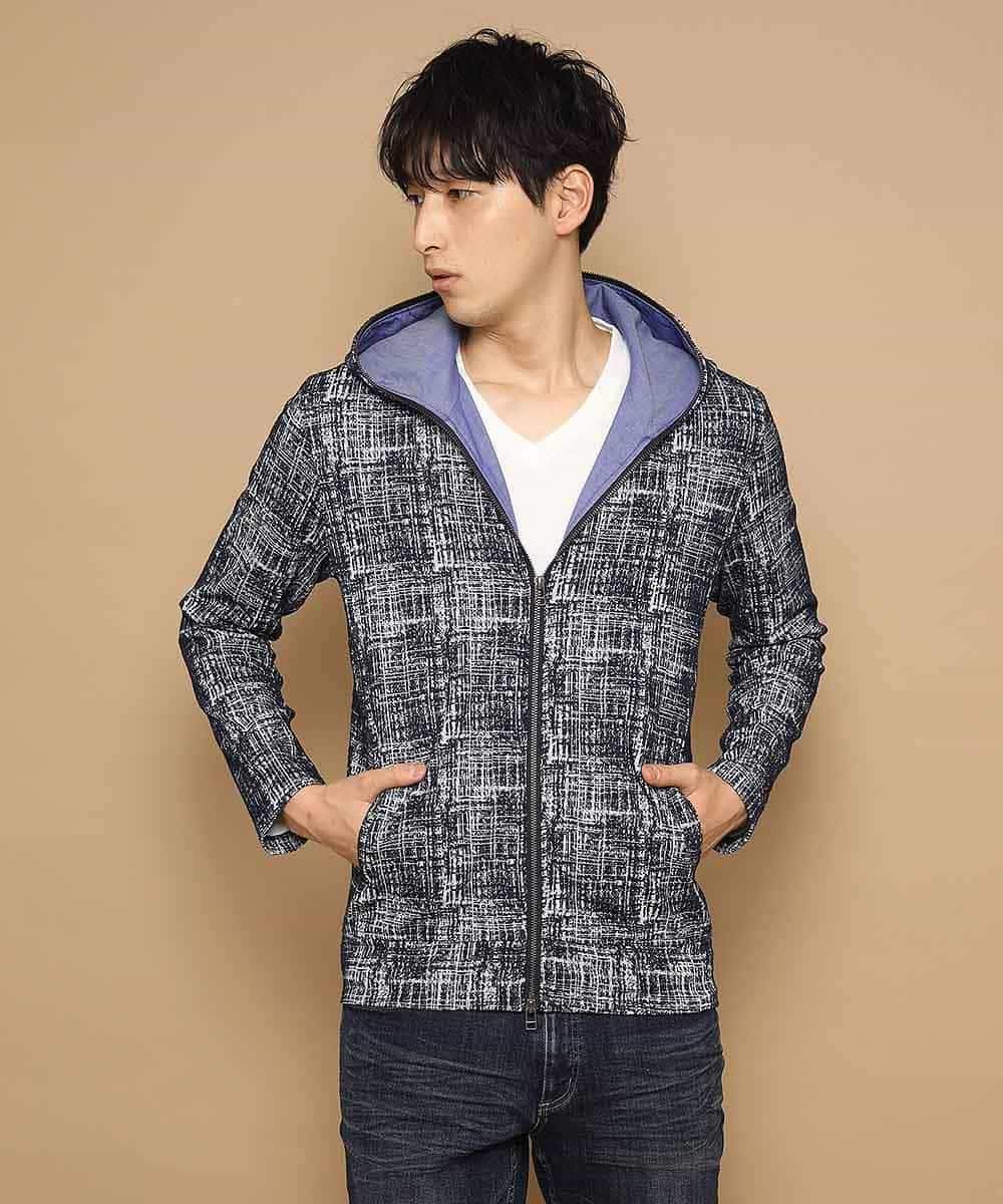 MKCDL73120 MK MICHEL KLEIN HOMME(MKミッシェルクランオム) パーカー／マッシュ ネイビー