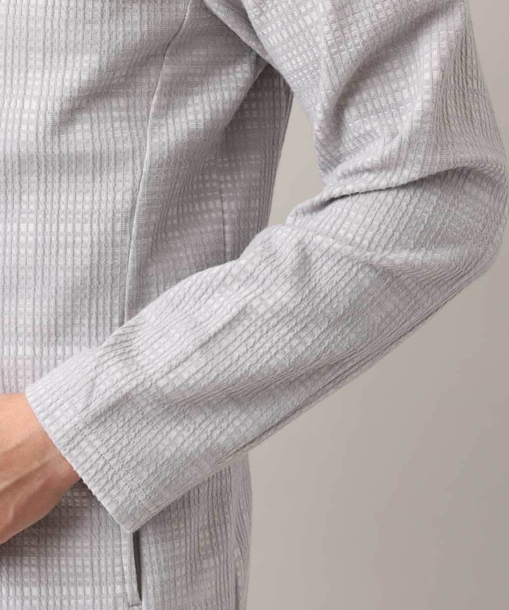 MKCDM70110 MK MICHEL KLEIN HOMME(MKミッシェルクランオム) 【快適ストレッチ】カーディガン／ランダムスクリーン ライトグレー(91)