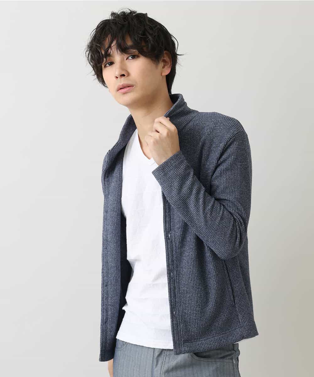 MKCDM73110 MK MICHEL KLEIN HOMME(MKミッシェルクランオム) ツートンラッセルカーディガン ネイビー(57)