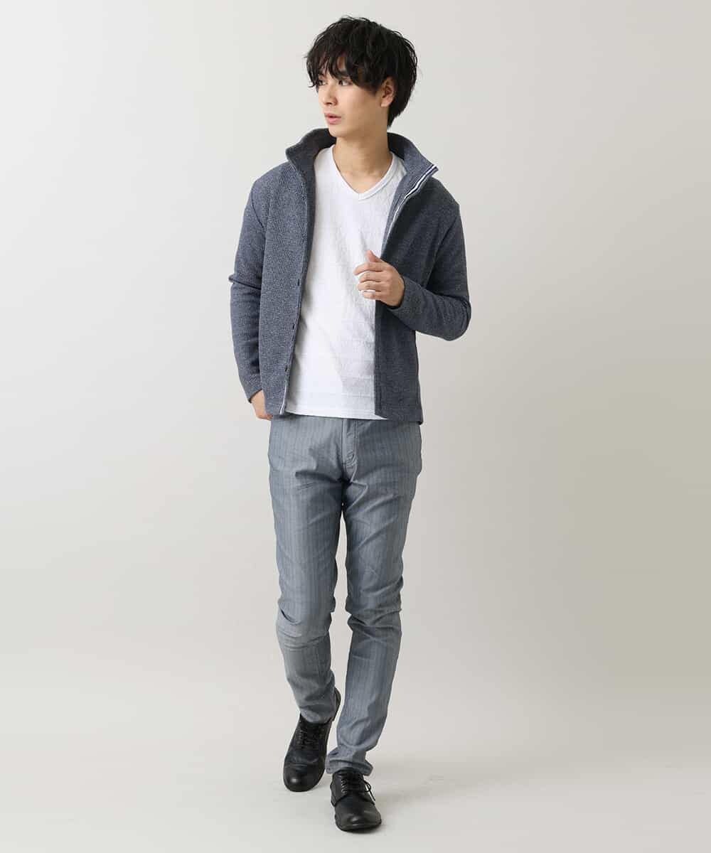 MKCDM73110 MK MICHEL KLEIN HOMME(MKミッシェルクランオム) ツートンラッセルカーディガン ネイビー(57)