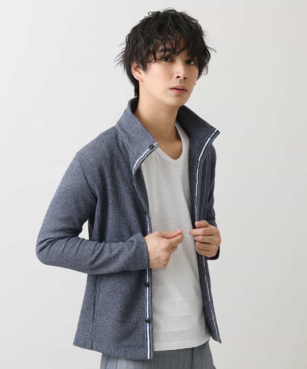 MKCDM73110 MK MICHEL KLEIN HOMME(MKミッシェルクランオム) ツートンラッセルカーディガン ネイビー(57)