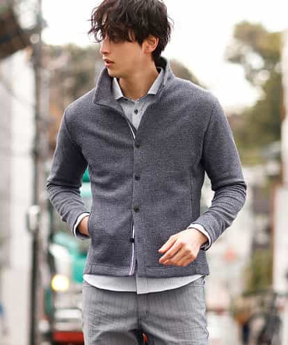 MKCDM73110 MK MICHEL KLEIN HOMME ツートンラッセルカーディガン