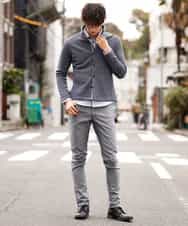 MKCDM73110 MK MICHEL KLEIN HOMME(MKミッシェルクランオム) ツートンラッセルカーディガン ネイビー(57)
