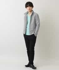 MKCDM73110 MK MICHEL KLEIN HOMME(MKミッシェルクランオム) ツートンラッセルカーディガン ライトグレー(91)