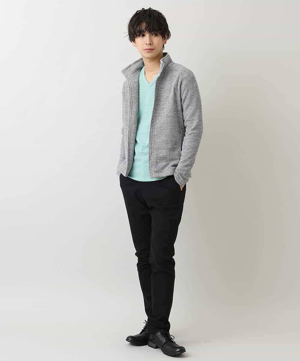 MKCDM73110 MK MICHEL KLEIN HOMME(MKミッシェルクランオム) ツートンラッセルカーディガン ライトグレー(91)