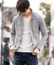 MKCDM73110 MK MICHEL KLEIN HOMME(MKミッシェルクランオム) ツートンラッセルカーディガン ライトグレー(91)