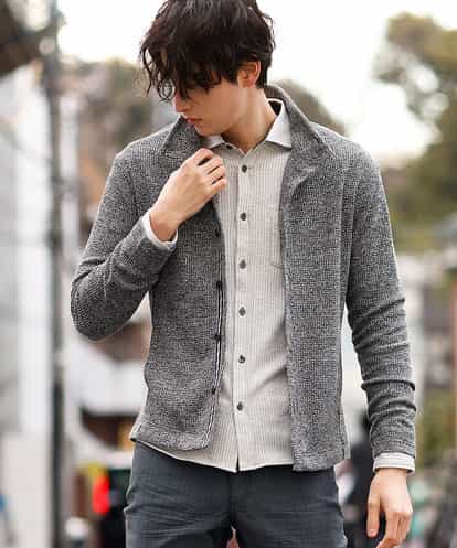MKCDM73110 MK MICHEL KLEIN HOMME ツートンラッセルカーディガン