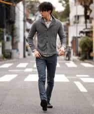 MKCDM73110 MK MICHEL KLEIN HOMME(MKミッシェルクランオム) ツートンラッセルカーディガン ブラック(94)