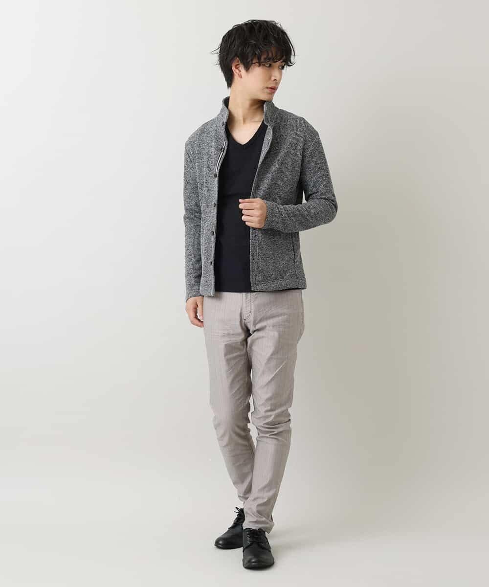 MKCDM73110 MK MICHEL KLEIN HOMME(MKミッシェルクランオム) ツートンラッセルカーディガン ブラック(94)
