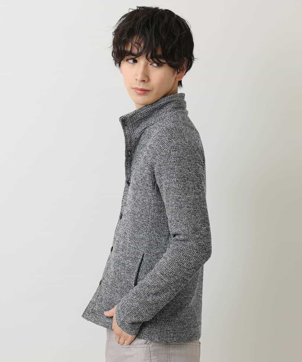 MKCDM73110 MK MICHEL KLEIN HOMME(MKミッシェルクランオム) ツートンラッセルカーディガン ブラック(94)