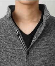 MKCDM73110 MK MICHEL KLEIN HOMME(MKミッシェルクランオム) ツートンラッセルカーディガン ブラック(94)