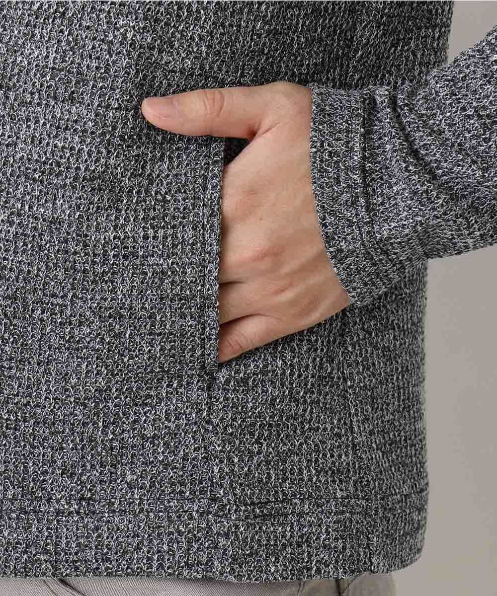 MKCDM73110 MK MICHEL KLEIN HOMME(MKミッシェルクランオム) ツートンラッセルカーディガン ブラック(94)