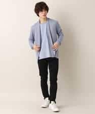 MKCDO13089 MK MICHEL KLEIN HOMME(MKミッシェルクランオム) 【ワンマイルセットアップ企画】カーディガン / TRWフェイス ライトブルー(50)