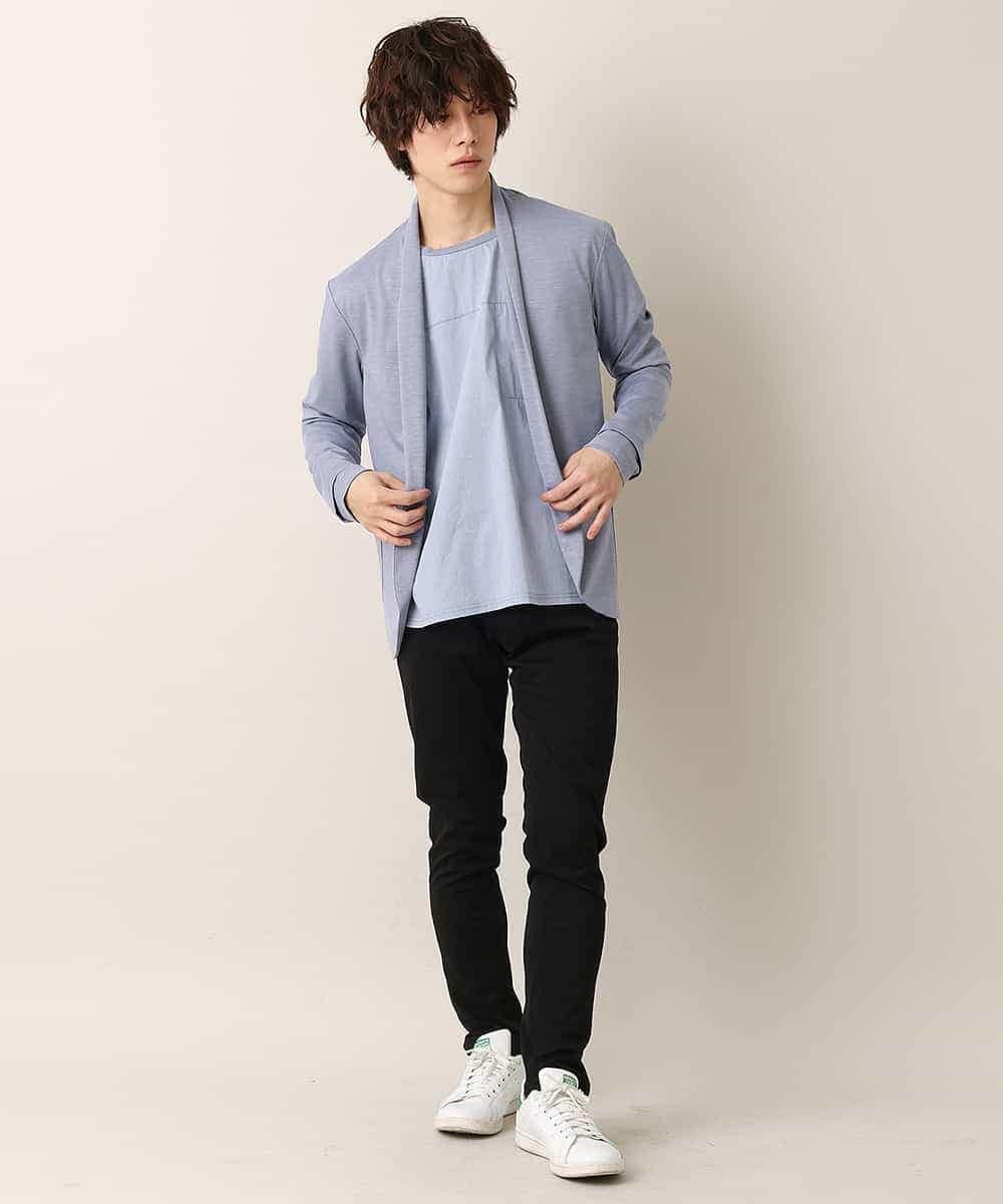 MKCDO13089 MK MICHEL KLEIN HOMME(MKミッシェルクランオム) 【ワンマイルセットアップ企画】カーディガン / TRWフェイス ライトブルー(50)