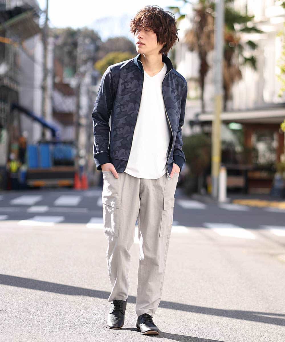 MKCDO16100 MK MICHEL KLEIN HOMME(MKミッシェルクランオム) ワンマイルウエア / カモフラストレッチ（セットアップ） ネイビー(57)
