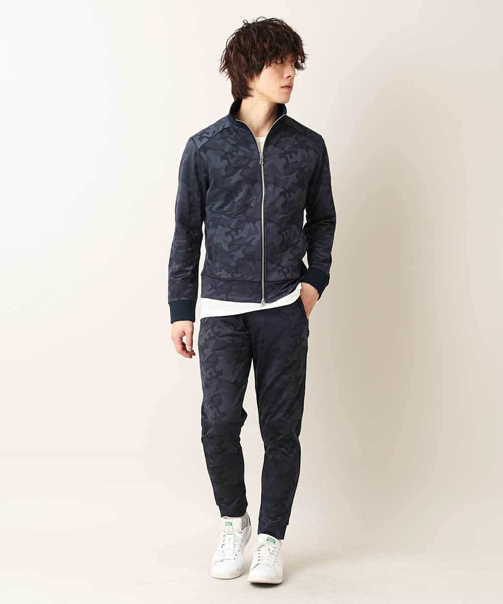 MKCDO16100 MK MICHEL KLEIN HOMME(MKミッシェルクランオム) ワンマイルウエア / カモフラストレッチ（セットアップ） ネイビー(57)
