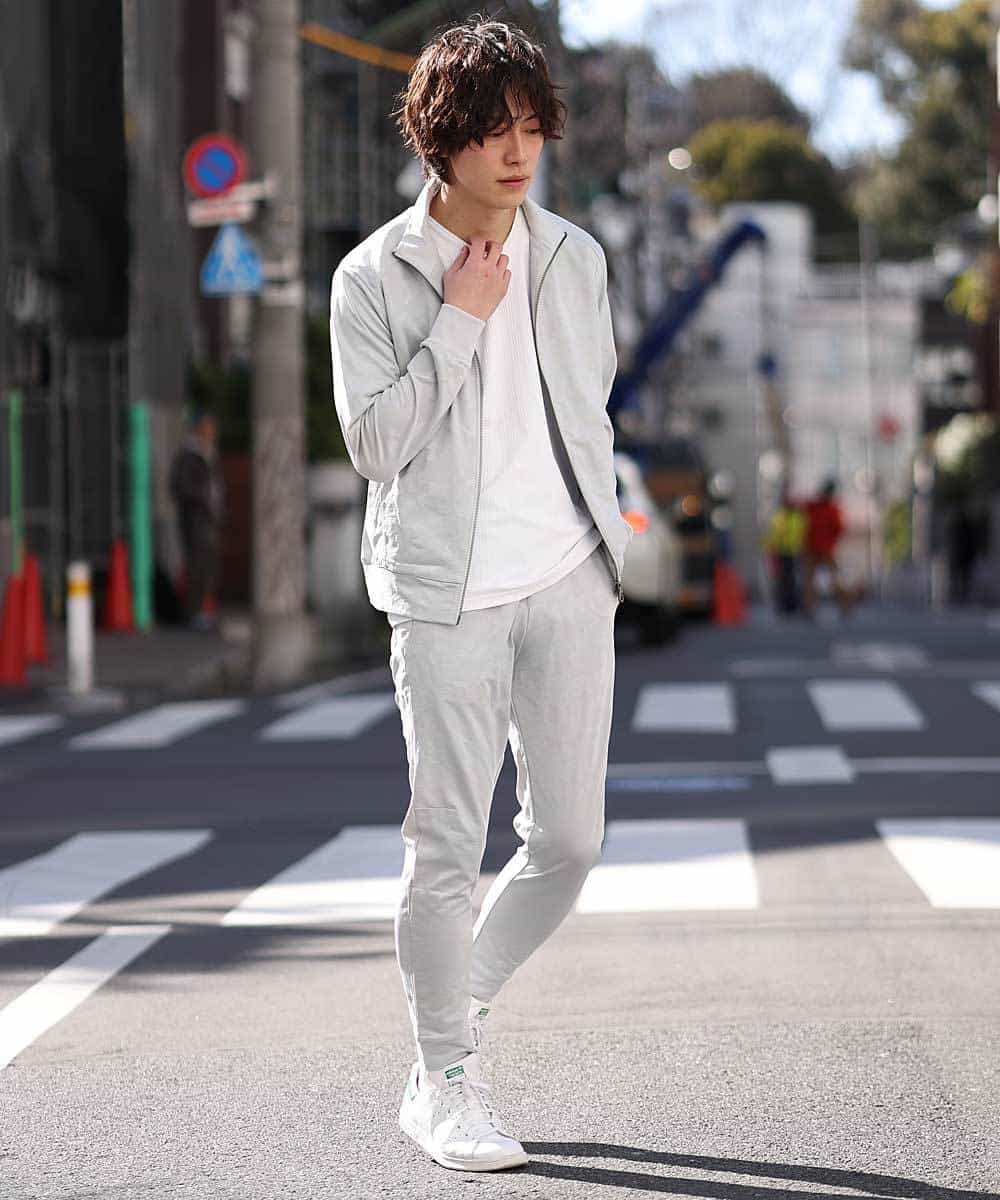 MKCDO16100 MK MICHEL KLEIN HOMME(MKミッシェルクランオム) ワンマイルウエア / カモフラストレッチ（セットアップ） ライトグレー(91)
