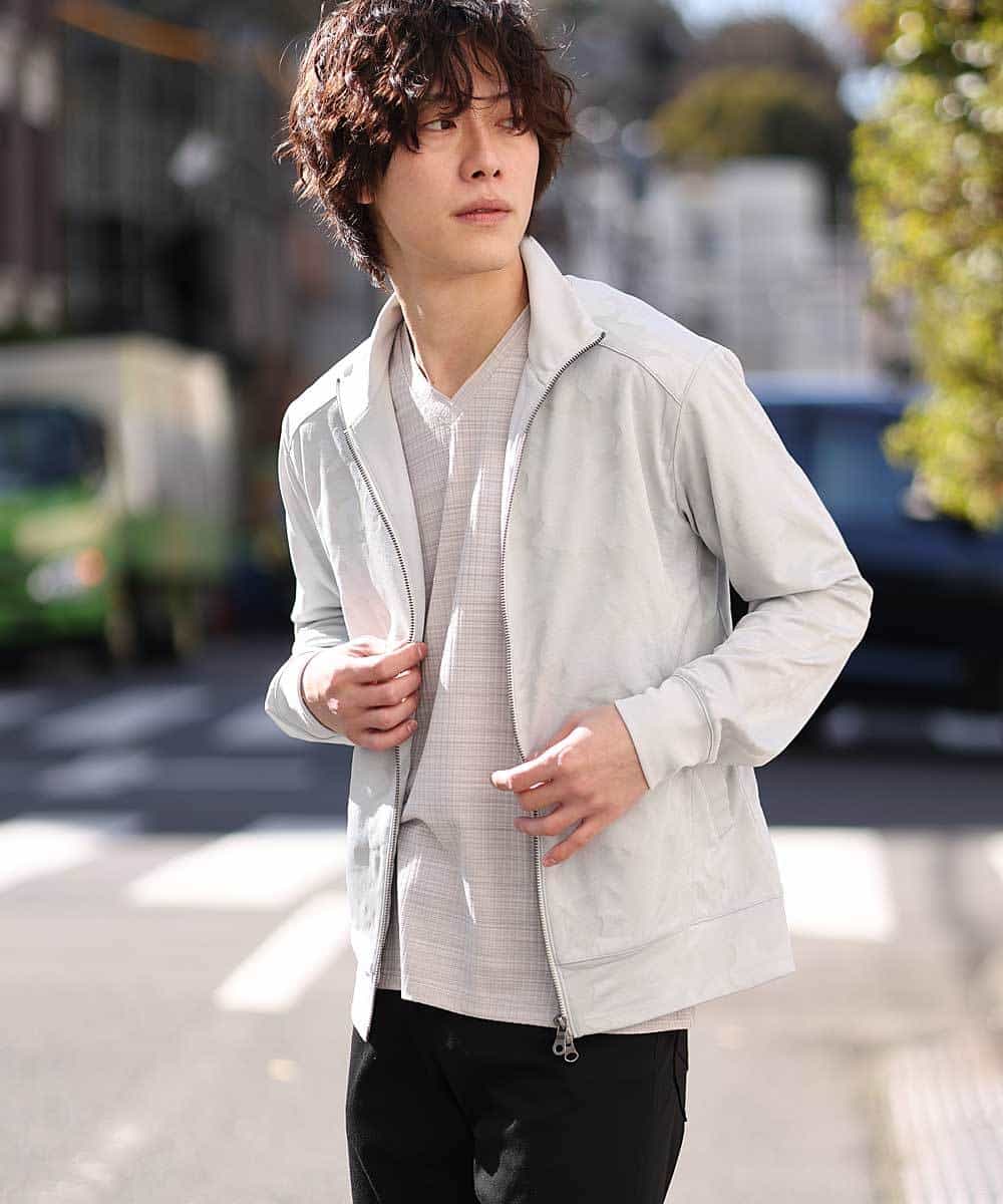 MKCDO16100 MK MICHEL KLEIN HOMME(MKミッシェルクランオム) ワンマイルウエア / カモフラストレッチ（セットアップ） ライトグレー(91)