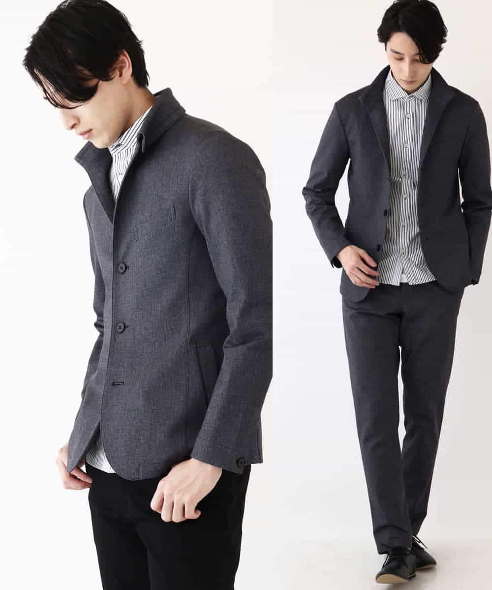 MKCDP56180 MK MICHEL KLEIN HOMME(MKミッシェルクランオム) コンバーチブルジャケット ダークグレー
